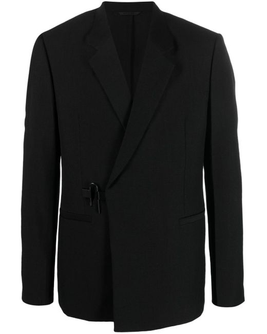 Givenchy Black Logo-buckle Notched-lapels Blazer for men