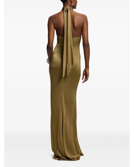 Ralph Lauren Natural Kelsie Metallic Jersey Maix Dress