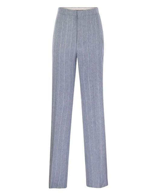 Tagliatore Blue Padima Pinstripe Trousers