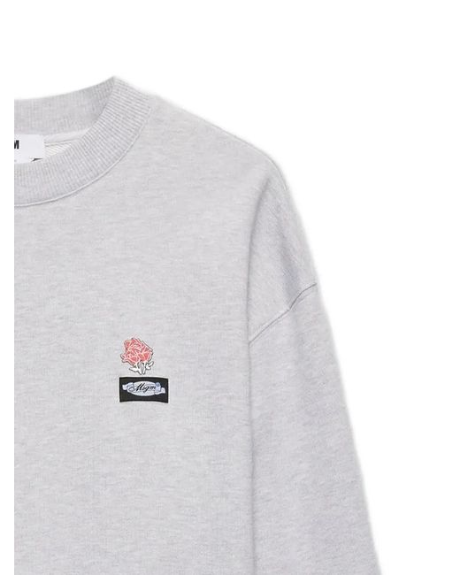 MSGM White Sweat À Logo Brodé for men