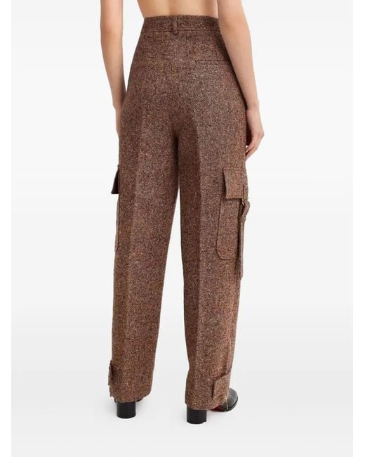 Zimmermann Brown Illustration Tweed Trousers
