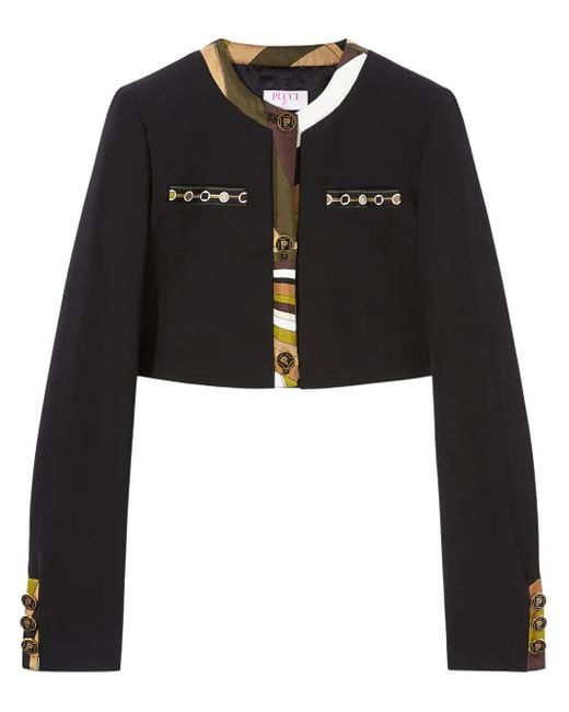 Emilio Pucci Black Vivara-Print Jacket