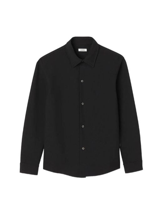 Sandro Black Long-Sleeved Jersey Shirt for men