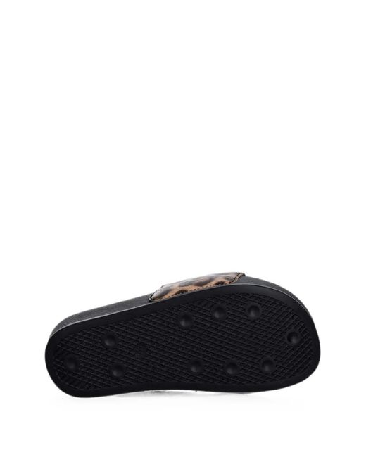 Liu Jo White Leopard-Print Logo-Plaque Slides
