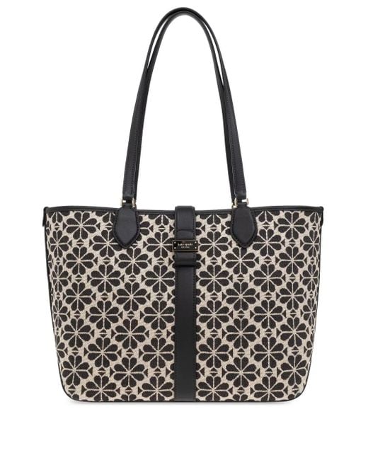 Kate Spade Black Spade Flower Jacquard Medium Open Tote