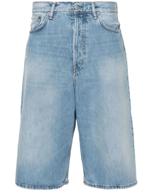 Acne Blue Straight-Leg Denim Shorts for men