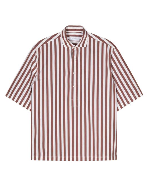 Lardini Red Striped Cotton Shirt for men
