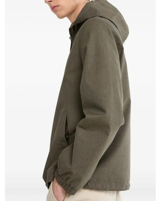 Yves Salomon Green Hooded Jacket for men