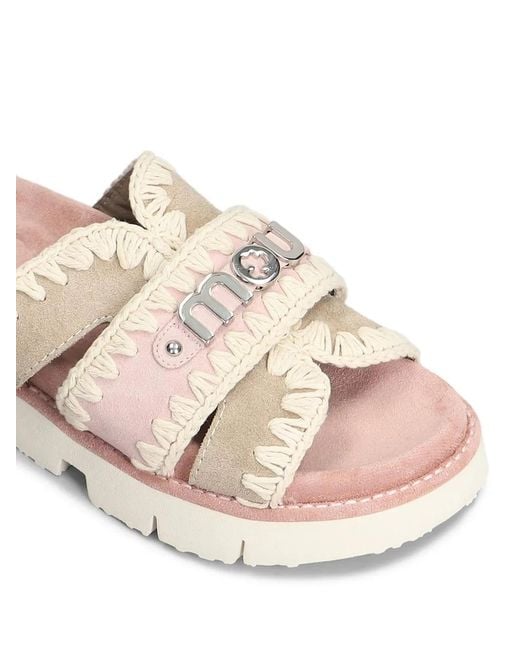 Mou Pink Leather Sandals