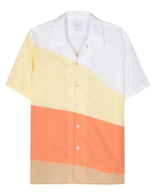 Camicia con design color-block di PS by Paul Smith in Orange da Uomo