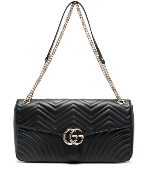 Gucci Black Große Gg Marmont Schultertasche