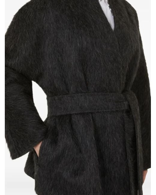 Max Mara Black Gebürsteter Mantel