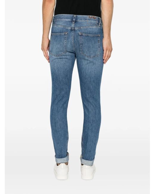 Dondup Blue Faded Slim-Fit Jeans for men