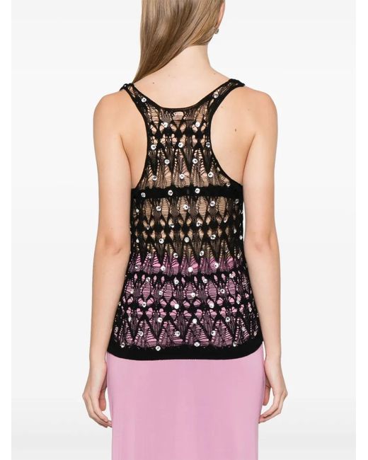 N°21 Black Drop Stitch-Knit Top