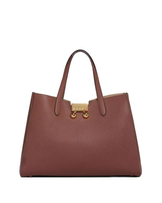 Marni Brown Medium Trunkaroo Tote Bag
