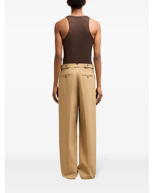 AMI Natural Cotton Wide-Leg Trousers for men