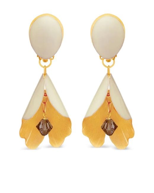 Pendientes con colgante Bellflower Oscar de la Renta de color Metallic