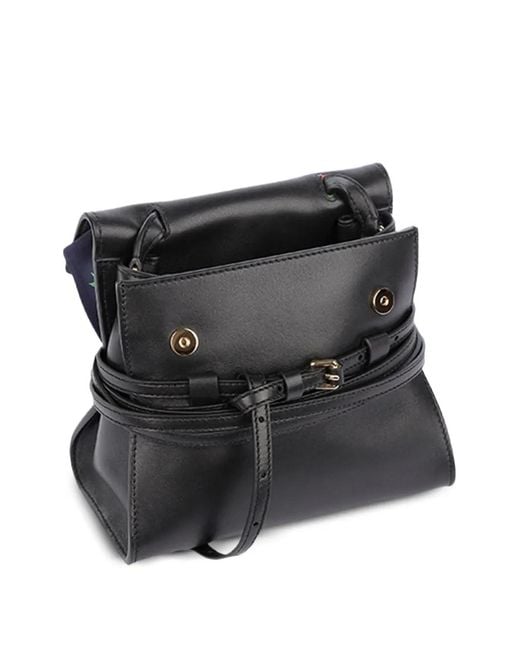 Moschino Black Small Tie Me Scarf-Detail Tote Bag
