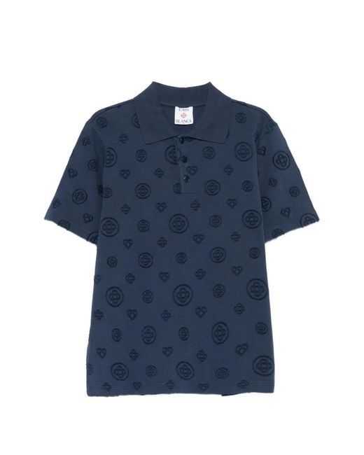 Casablanca Blue Monogram Polo for men