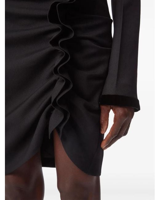 Nina Ricci Black Draped Ruffle Skirt
