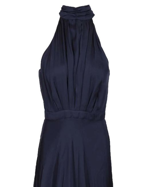 Raquel Diniz Blue Giovanna Closed Halterneck Maxi Dress