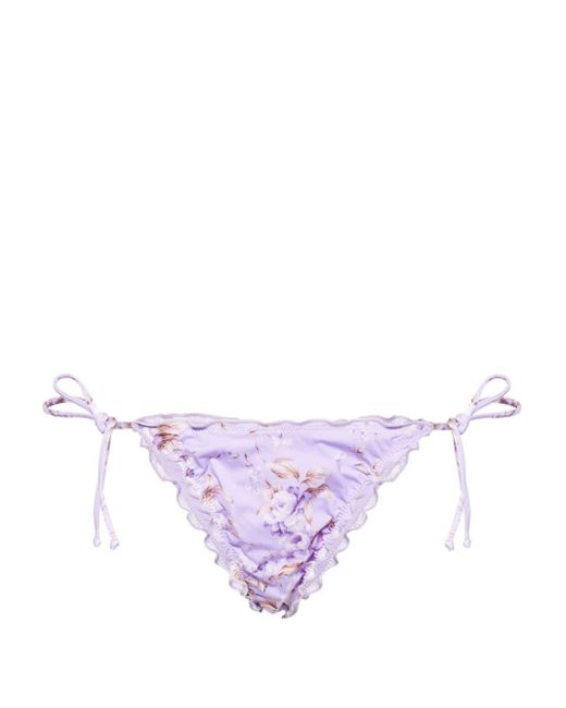Mc2 Saint Barth Purple Bikinihöschen mit Blumen-Print