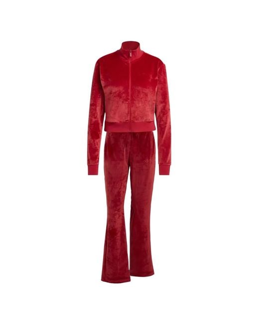 Adidas Fluwelen Trainingspak in het Red