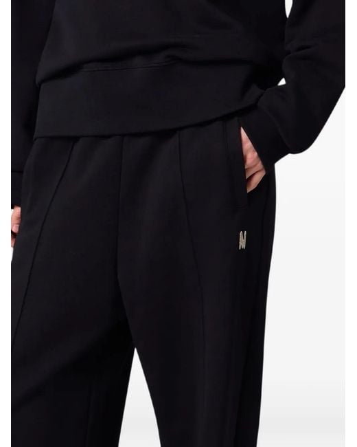 MSGM Blue Logo-Patch Drawstring Track Pants