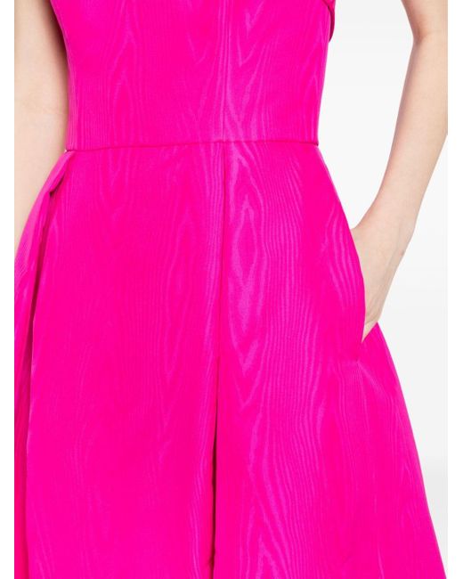 Amsale Pink Fold-pleat Midi Dress