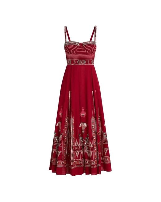 Emporio Sirenuse Embroidered-Detail Sleeveless Dress