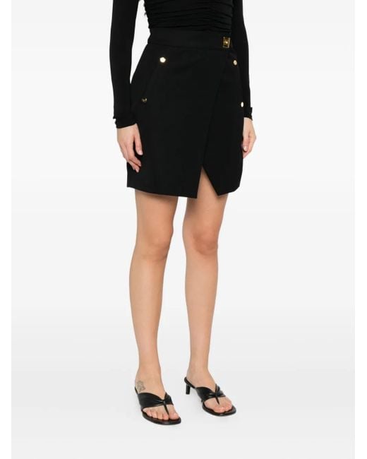Elisabetta Franchi Black Button-Detailed Mini Skirt