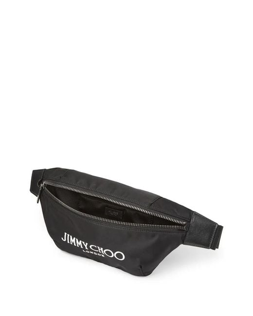 Jimmy Choo Gray Finsley Logo-Print Belt Bag for men