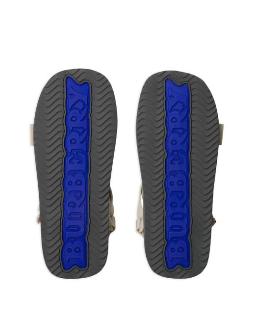 Burberry White Trek Touch-strap Sandals