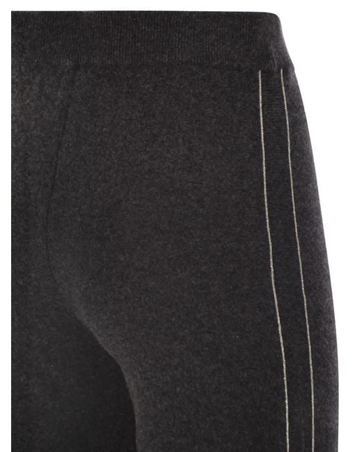 Peserico Gray Ribbed Straight Trousers