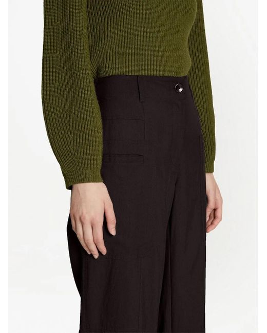 Proenza Schouler Black Tapered Pocket-Detail Trousers