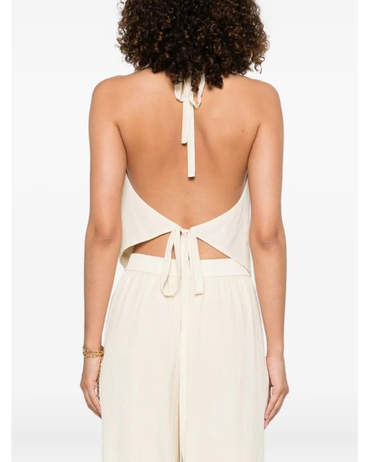 Joseph White Halter-Neck Button Top
