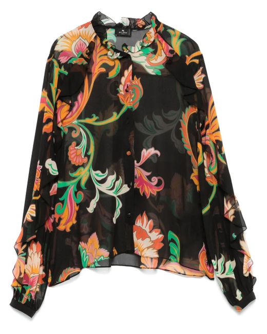 Etro シルクブラウス Black