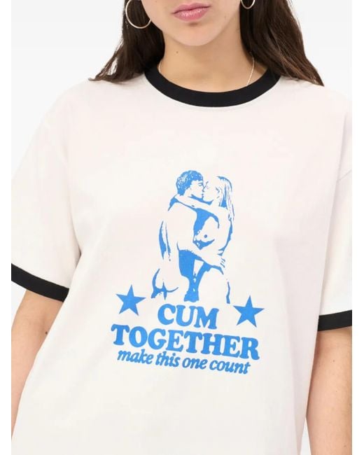 T-Shirt Con Stampa di Carne Bollente in Blue