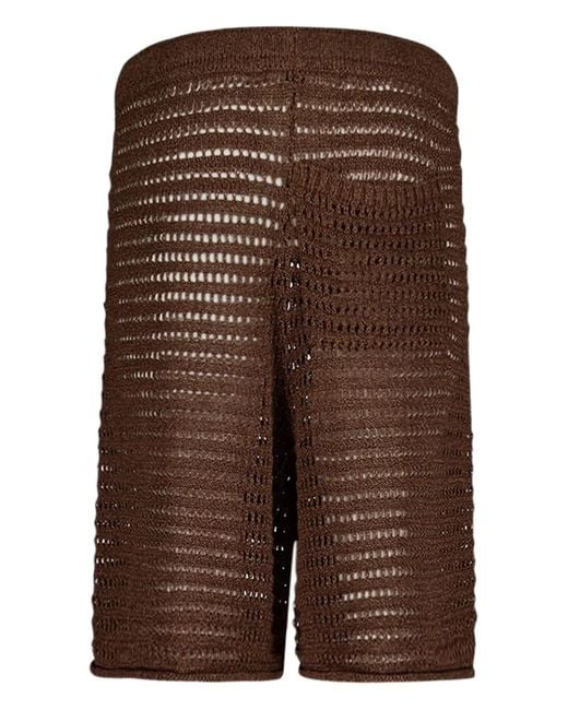 Commas Brown Cut-Out Shorts for men