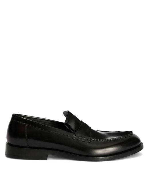 Jil Sander Black Leather Loafers for men
