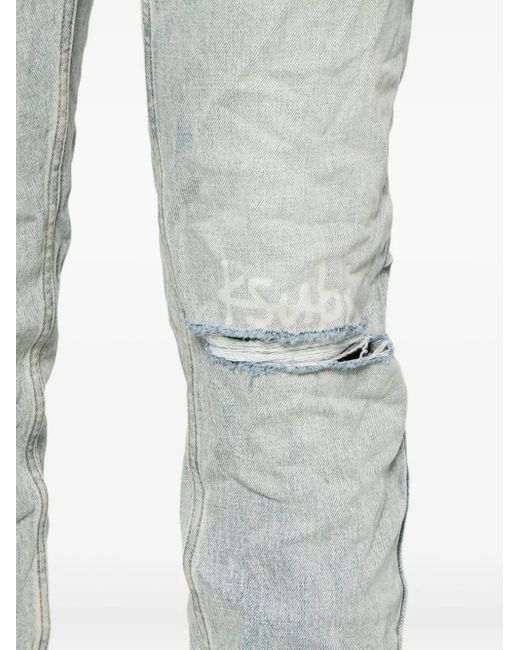 Ksubi Blue Distressed-Detail Jeans for men
