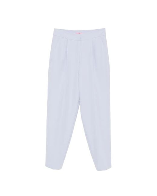 Carla G White Pleated-Detail Tapered-Leg Trousers