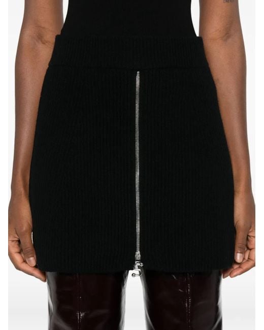 Sportmax Black Gerippter Minirock Mit Reißverschluss