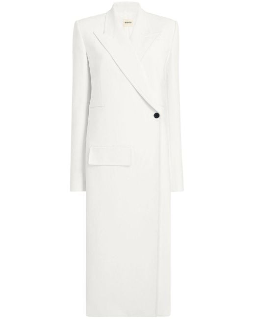 Manteau long Cobble à boutonnière croisée Khaite en coloris White