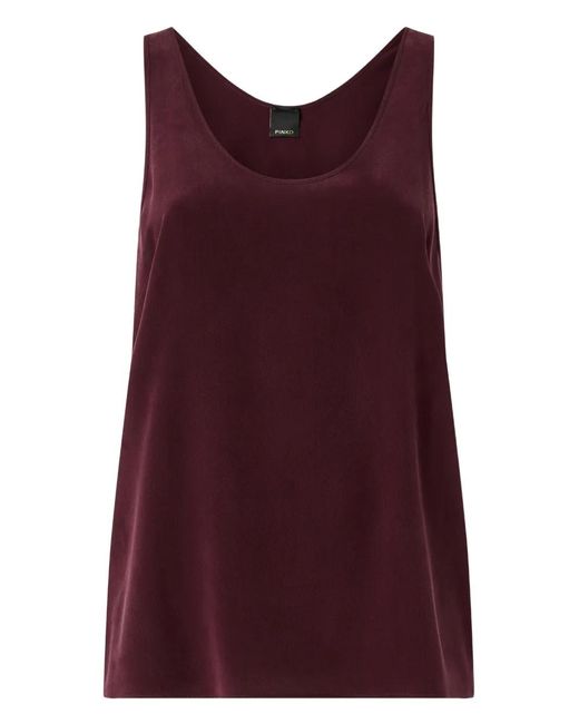 Pinko Red V-Neck Silk Top