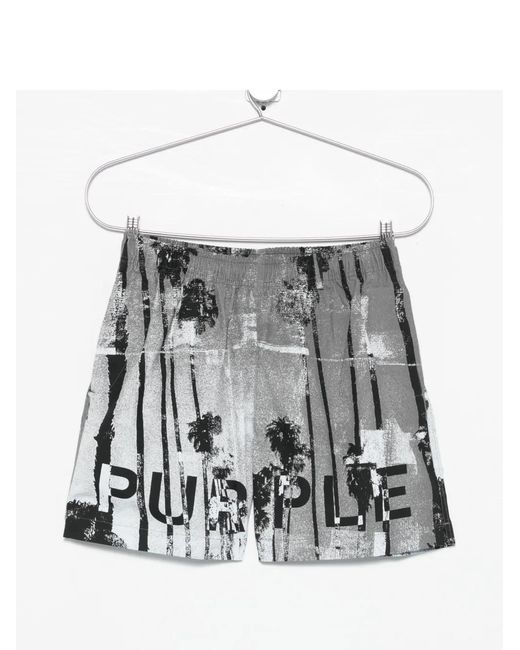 Purple Brand White Mirage All Around Shorts for men