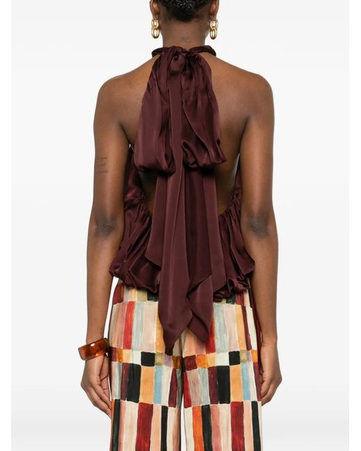 Zimmermann Purple Luna Billow Halter Top