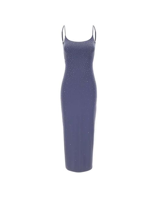 Mc2 Saint Barth Blue Rhinestone-Embellished Dégradé-Effect Midi Dress
