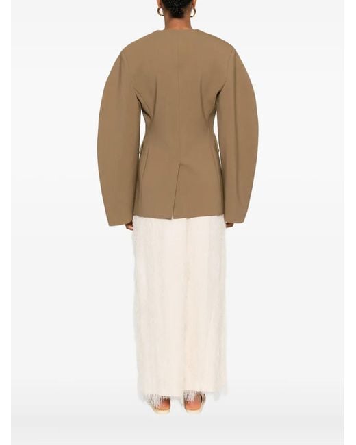 Nanushka Brown Puff-Sleeve Jacket