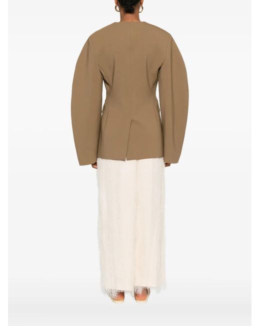 Nanushka Brown Puff-Sleeve Jacket